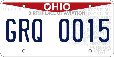 OH license plate GRQ0015