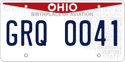 OH license plate GRQ0041
