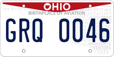 OH license plate GRQ0046