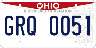 OH license plate GRQ0051