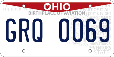 OH license plate GRQ0069