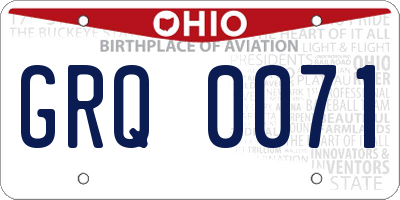 OH license plate GRQ0071
