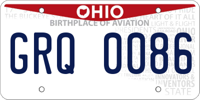 OH license plate GRQ0086
