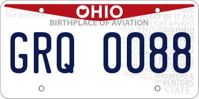 OH license plate GRQ0088