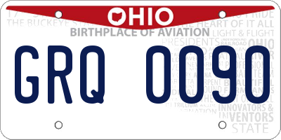OH license plate GRQ0090