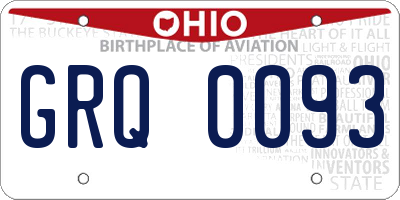 OH license plate GRQ0093