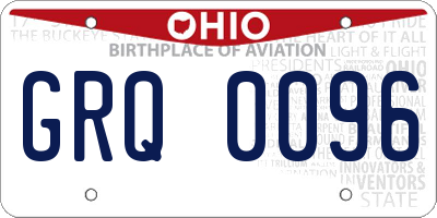 OH license plate GRQ0096