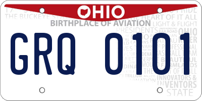 OH license plate GRQ0101