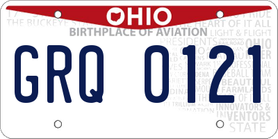 OH license plate GRQ0121