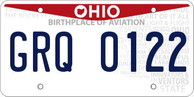 OH license plate GRQ0122