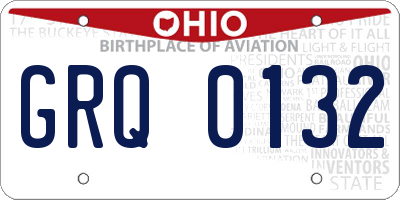 OH license plate GRQ0132