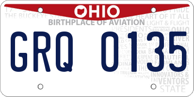 OH license plate GRQ0135