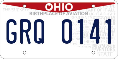 OH license plate GRQ0141