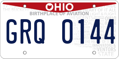 OH license plate GRQ0144