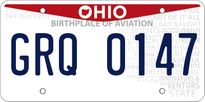 OH license plate GRQ0147