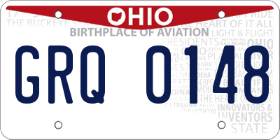 OH license plate GRQ0148