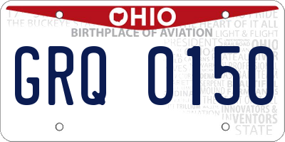 OH license plate GRQ0150