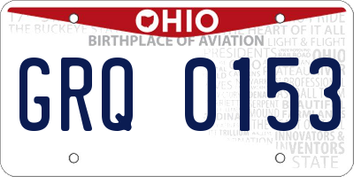 OH license plate GRQ0153