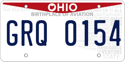 OH license plate GRQ0154