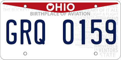 OH license plate GRQ0159