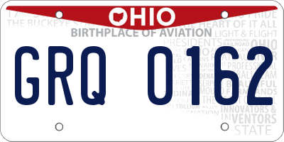 OH license plate GRQ0162