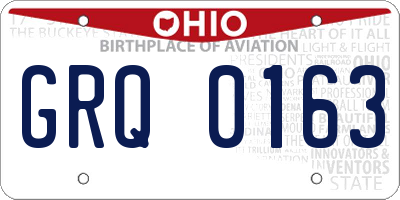 OH license plate GRQ0163