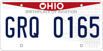 OH license plate GRQ0165
