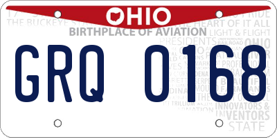 OH license plate GRQ0168