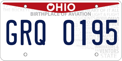 OH license plate GRQ0195