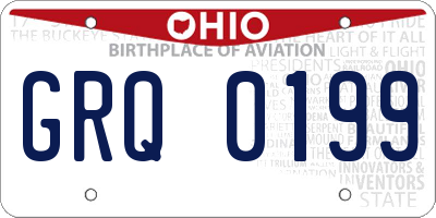 OH license plate GRQ0199