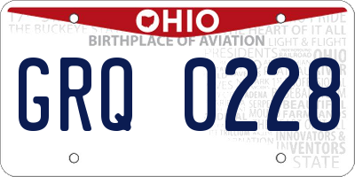 OH license plate GRQ0228