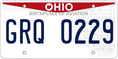 OH license plate GRQ0229