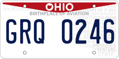 OH license plate GRQ0246