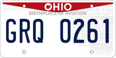 OH license plate GRQ0261