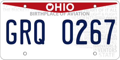 OH license plate GRQ0267