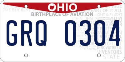 OH license plate GRQ0304