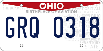 OH license plate GRQ0318