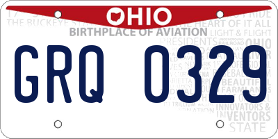 OH license plate GRQ0329