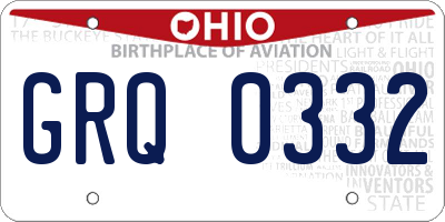 OH license plate GRQ0332