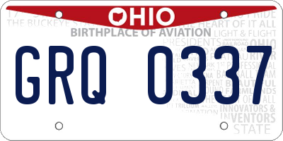 OH license plate GRQ0337