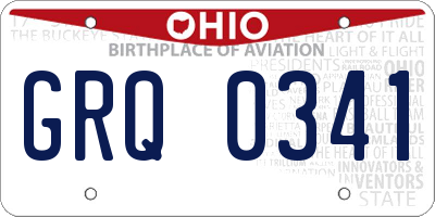OH license plate GRQ0341