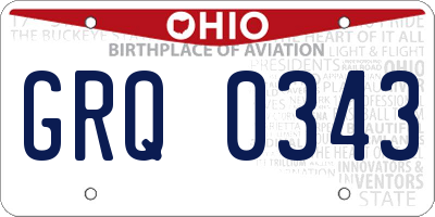 OH license plate GRQ0343