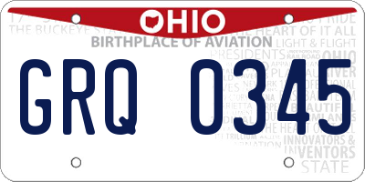 OH license plate GRQ0345