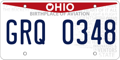 OH license plate GRQ0348