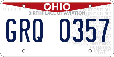 OH license plate GRQ0357