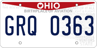OH license plate GRQ0363