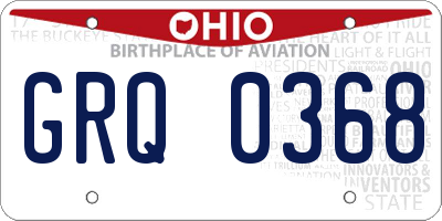 OH license plate GRQ0368