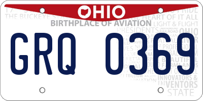 OH license plate GRQ0369