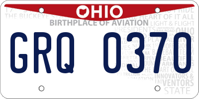 OH license plate GRQ0370