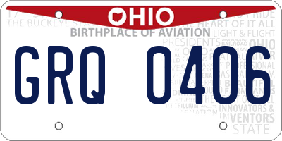 OH license plate GRQ0406